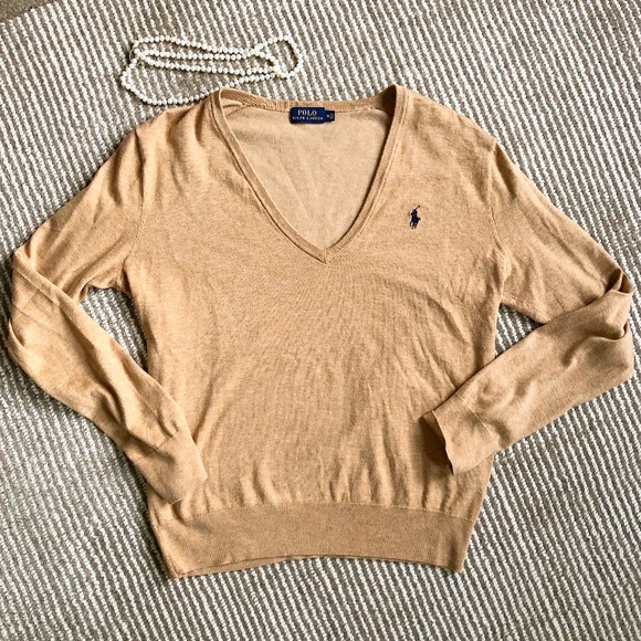 Polo Ralph Lauren Sweaters - Ralph Lauren tan v-neck sweater